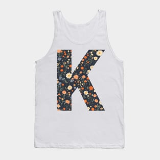 A vintage flower pattern filling the letter K Tank Top